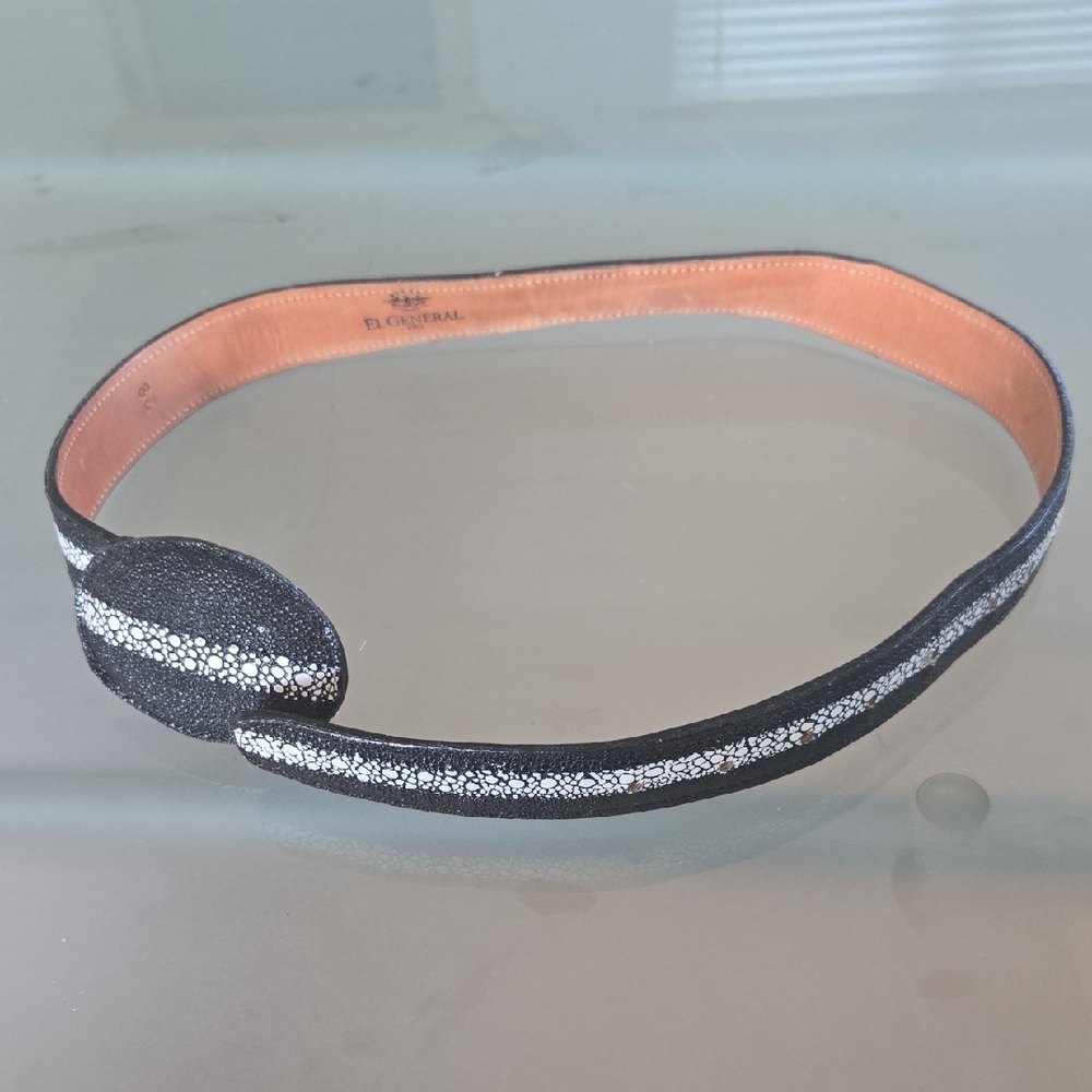 El General Black and Silver Women's Belt